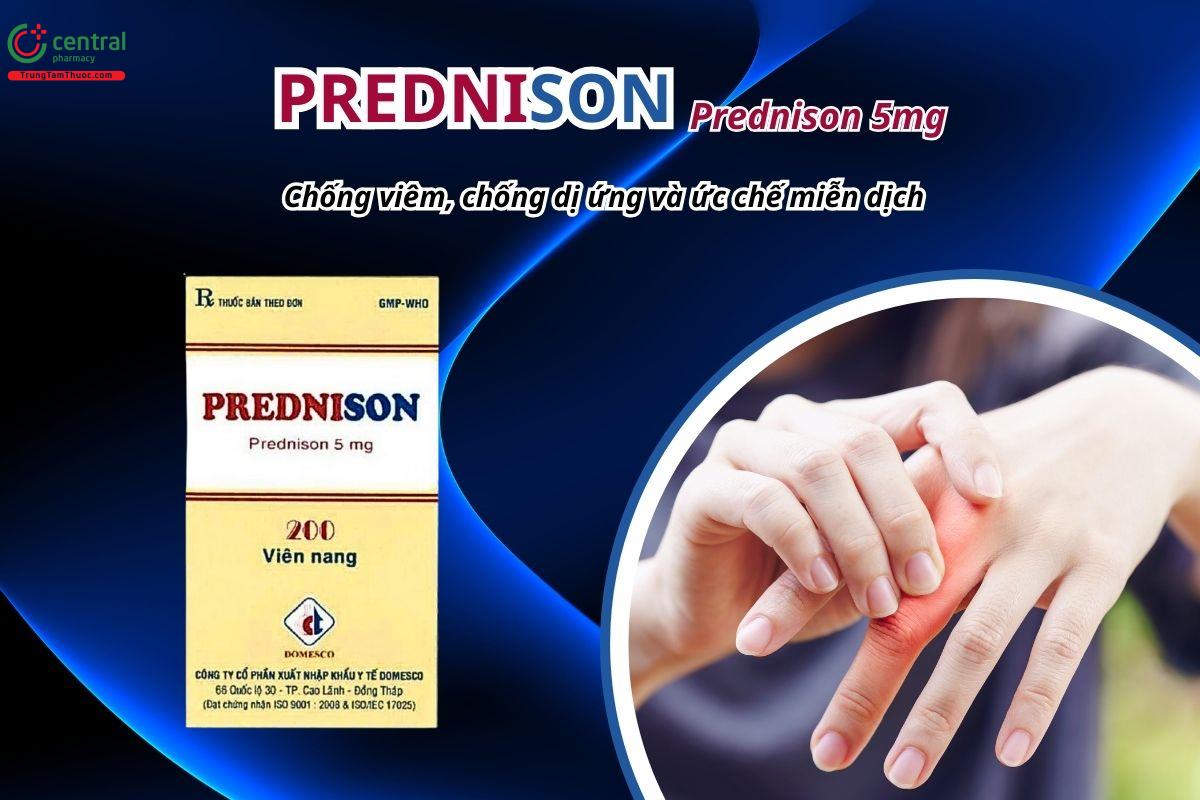 Thuốc Prednison 5mg Domesco (Viên nang) có tác dụng chống viêm và ức chế miễn dịch