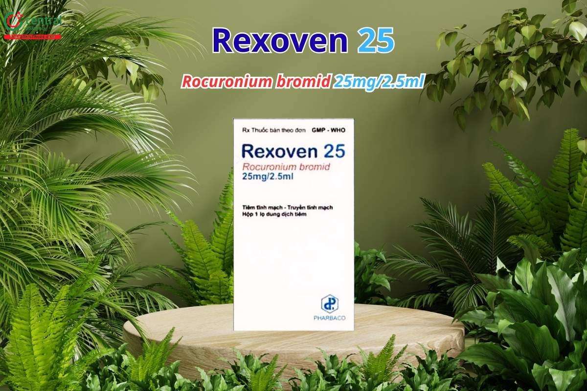 Thuốc Rexoven 25mg dùng để giãn cơ phẫu thuật, hỗ trợ đặt nội khí quản và duy trì thông khí có kiểm soát