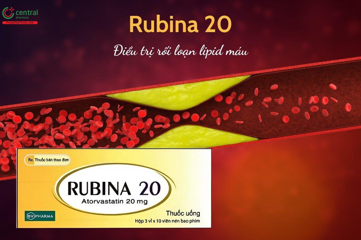 Thuốc Rubina 20 điều trị rối loạn lipid máu