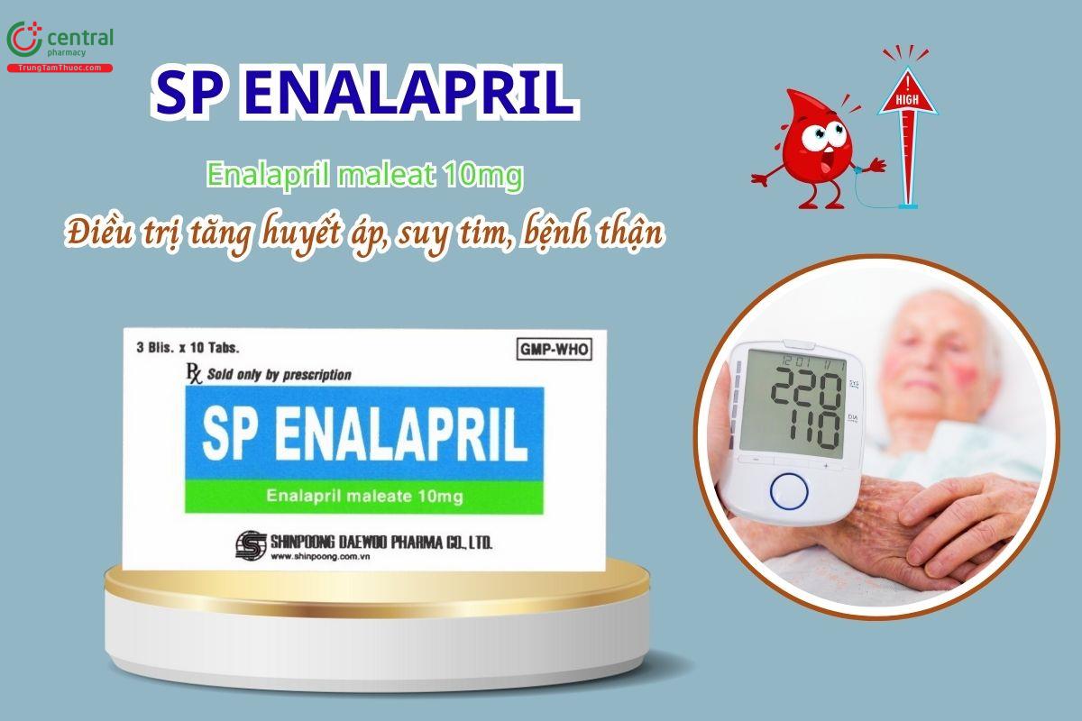 Thuốc SP Enalapril 10mg điều trị tăng huyết áp, suy tim, bệnh thận