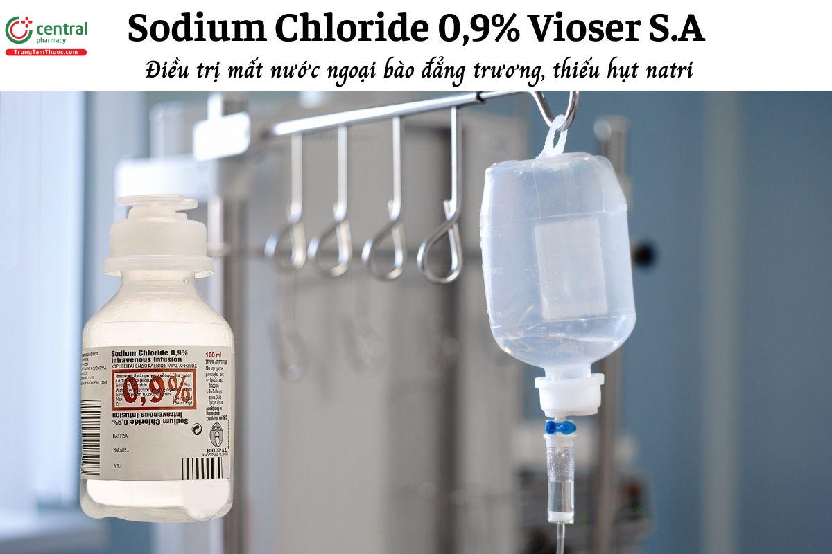 Thuốc Sodium Chloride 0,9% Vioser S.A điều trị mất nước ngoại bào đẳng trương, thiếu hụt natri