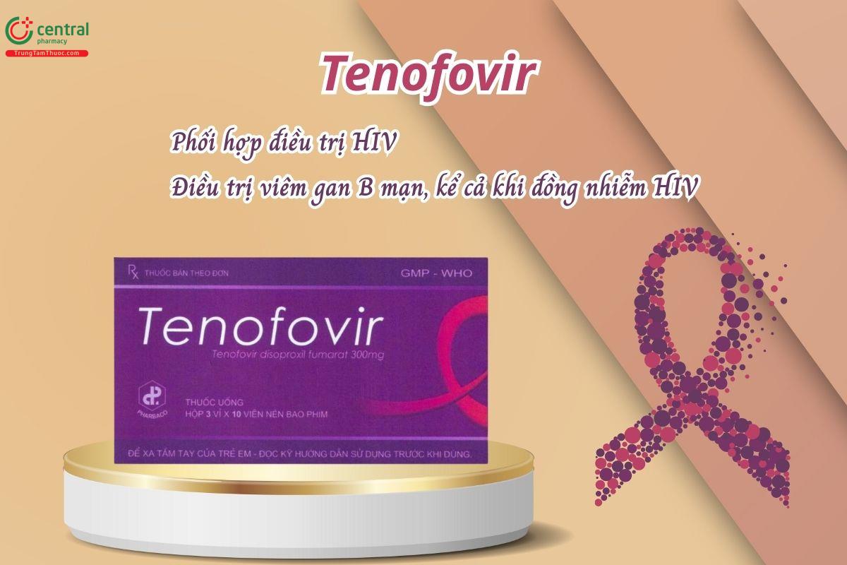 Thuốc Tenofovir 300mg Pharbaco dùng phối hợp điều trị HIV và điều trị viêm gan B mạn tính ở người lớn, kể cả trường hợp đồng nhiễm HIV