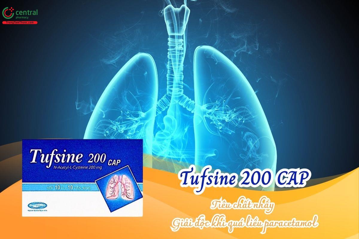 Thuốc Tufsine 200 CAP giúp tiêu chất nhầy và giải độc quá liều Paracetamol