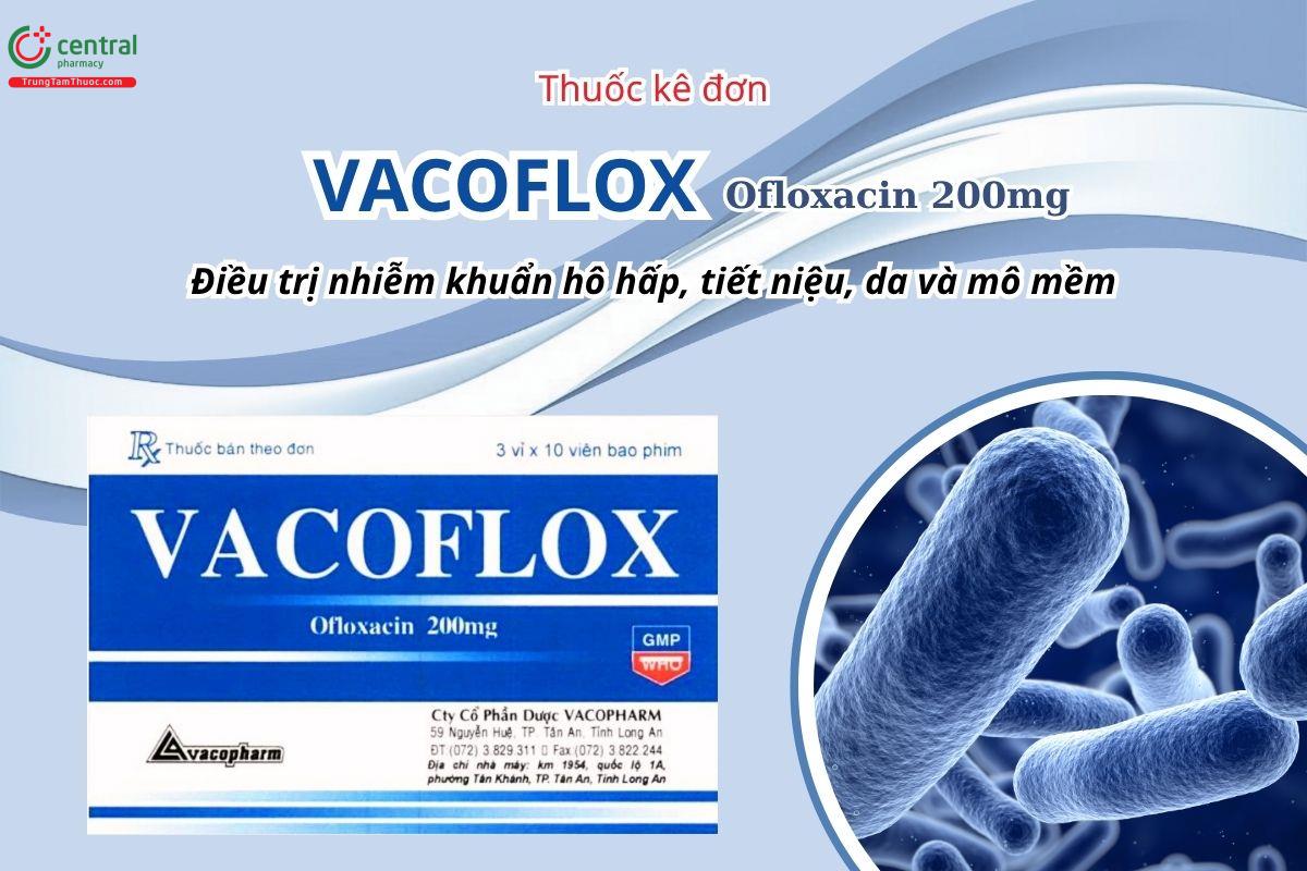 Thuốc Vacoflox 200mg điều trị nhiễm khuẩn hô hấp, tiết niệu, da - mô mềm