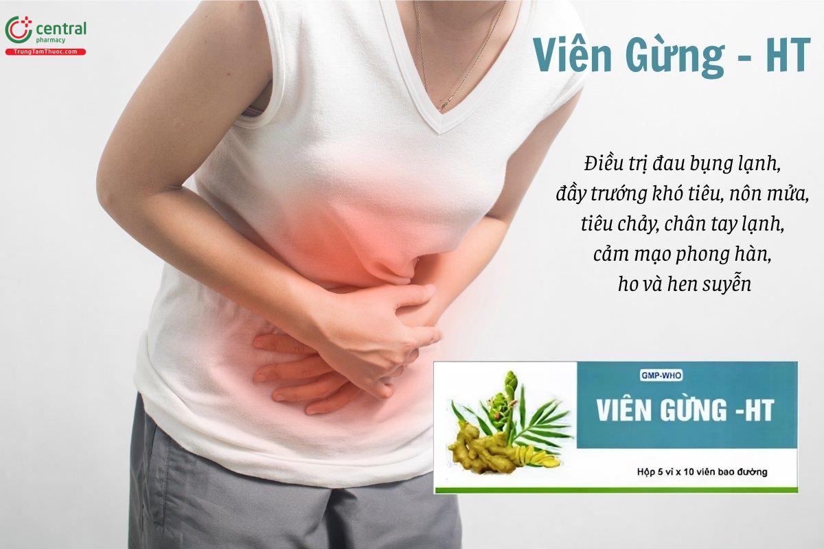 Thuốc Viên Gừng - HT trị đau bụng lạnh, khó tiêu, nôn, ho và hen suyễn