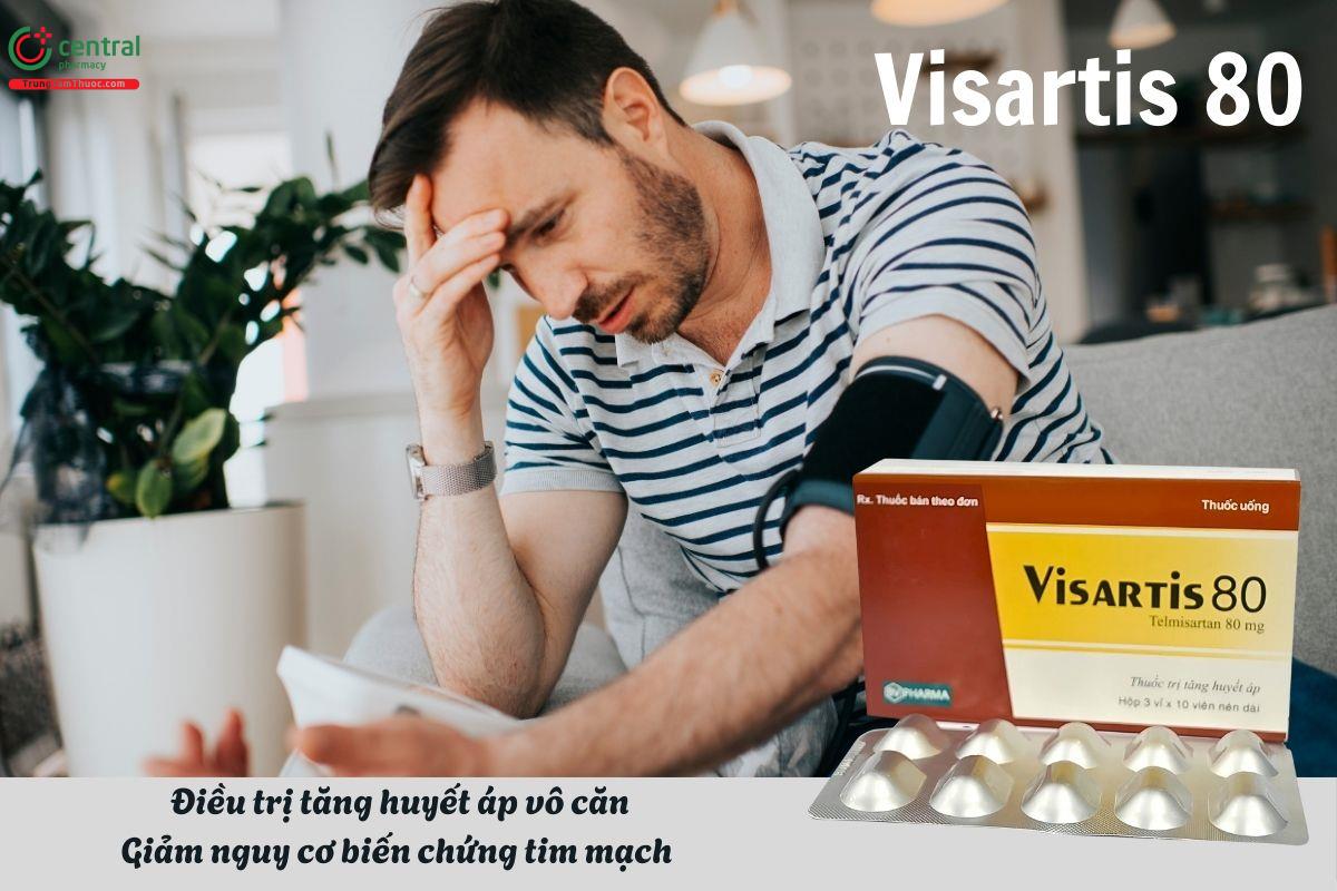 Thuốc Visartis 80 điều trị tăng huyết áp, hạn chế biến chứng tim mạch