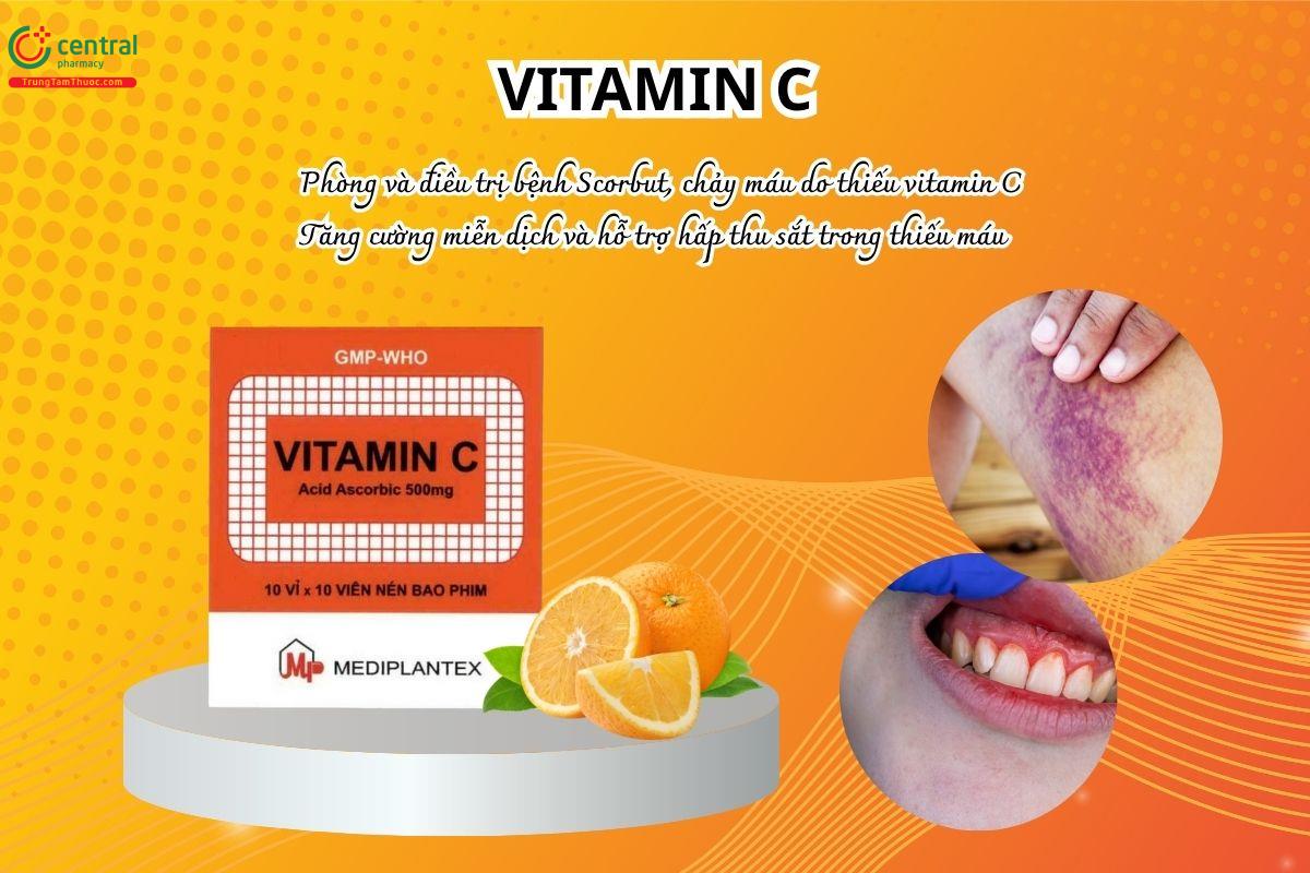 Thuốc Vitamin C 500mg Mediplantex - Phòng và điều trị thiếu vitamin C