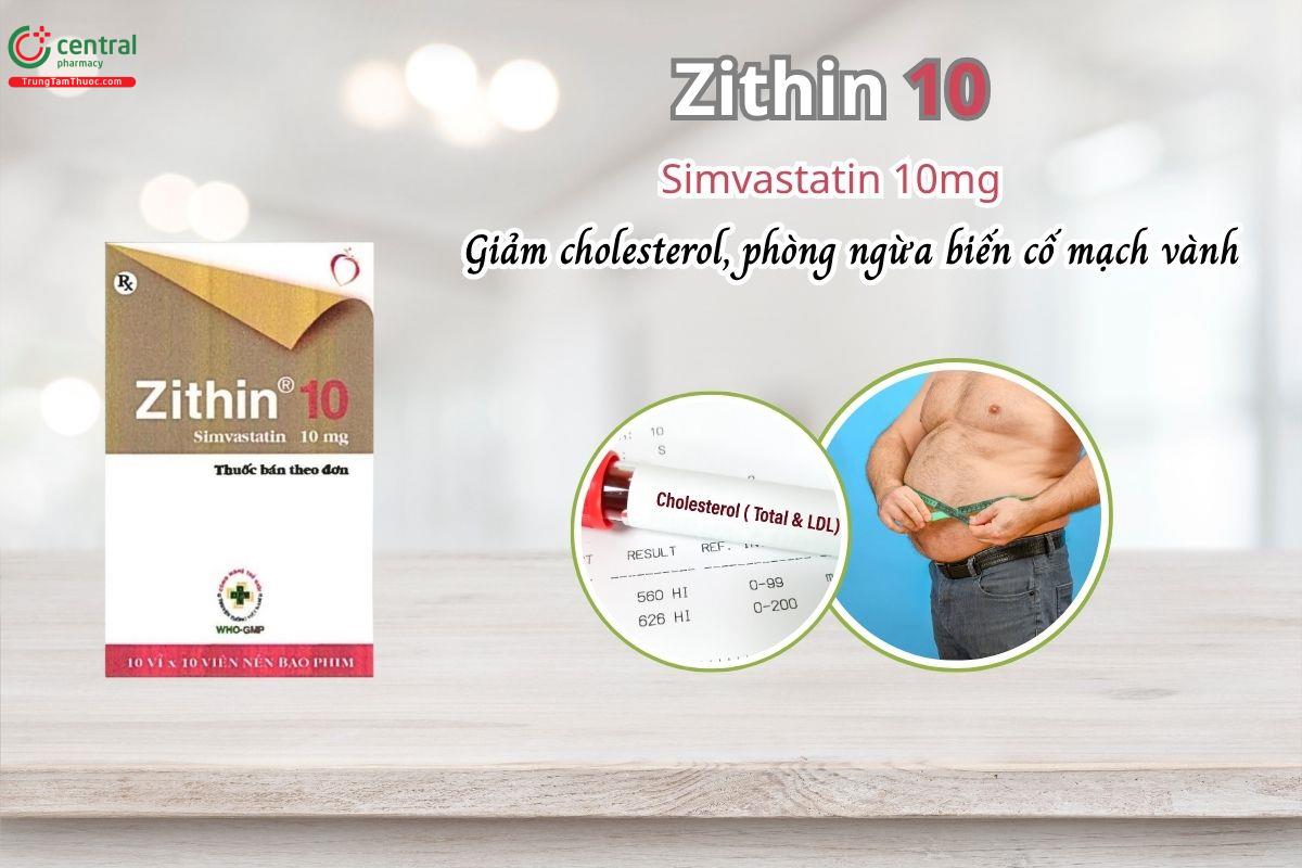 Thuốc Zithin 10mg giúp giảm cholesterol, phòng ngừa biến cố mạch vành