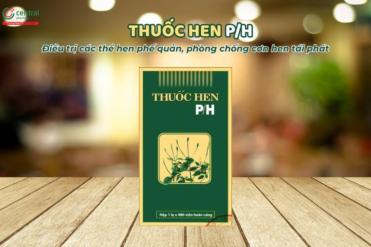Thuốc hen P H dạng viên hoàn được dùng hỗ trợ điều trị các thể hen phế quản, đặc biệt khi người bệnh có biểu hiện như ho, cảm giác khó thở, tức ngực, hoặc có nhiều đờm.