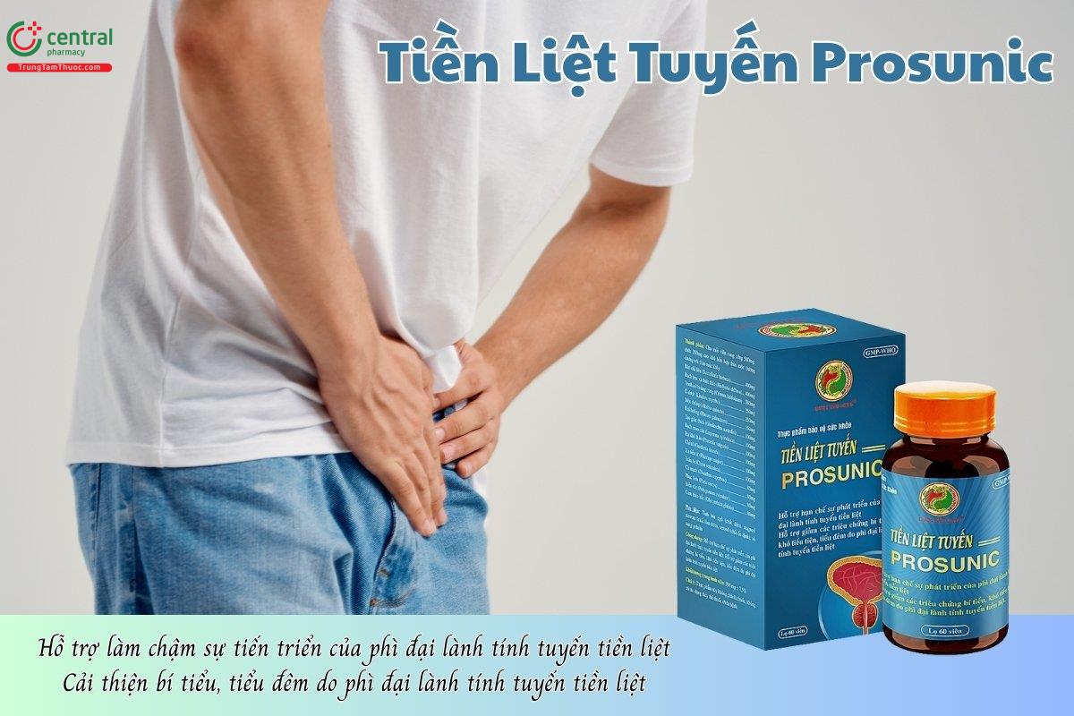 Tiền Liệt Tuyến Prosunic hỗ trợ làm chậm sự tiến triển của phì đại lành tính tuyến tiền liệt, cải thiện bí tiểu, tiểu đêm do phì đại lành tính tuyến tiền liệt