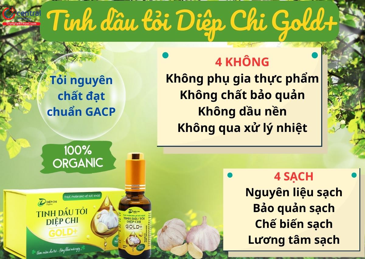 Tinh dầu tỏi Diệp Chi Gold+ - Hỗ trợ miễn dịch và tiêu hóa tốt