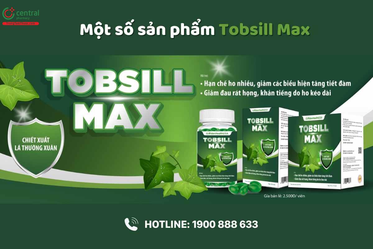 Dạng đóng vỉ và đóng chai của sản phẩm Tobsill Max