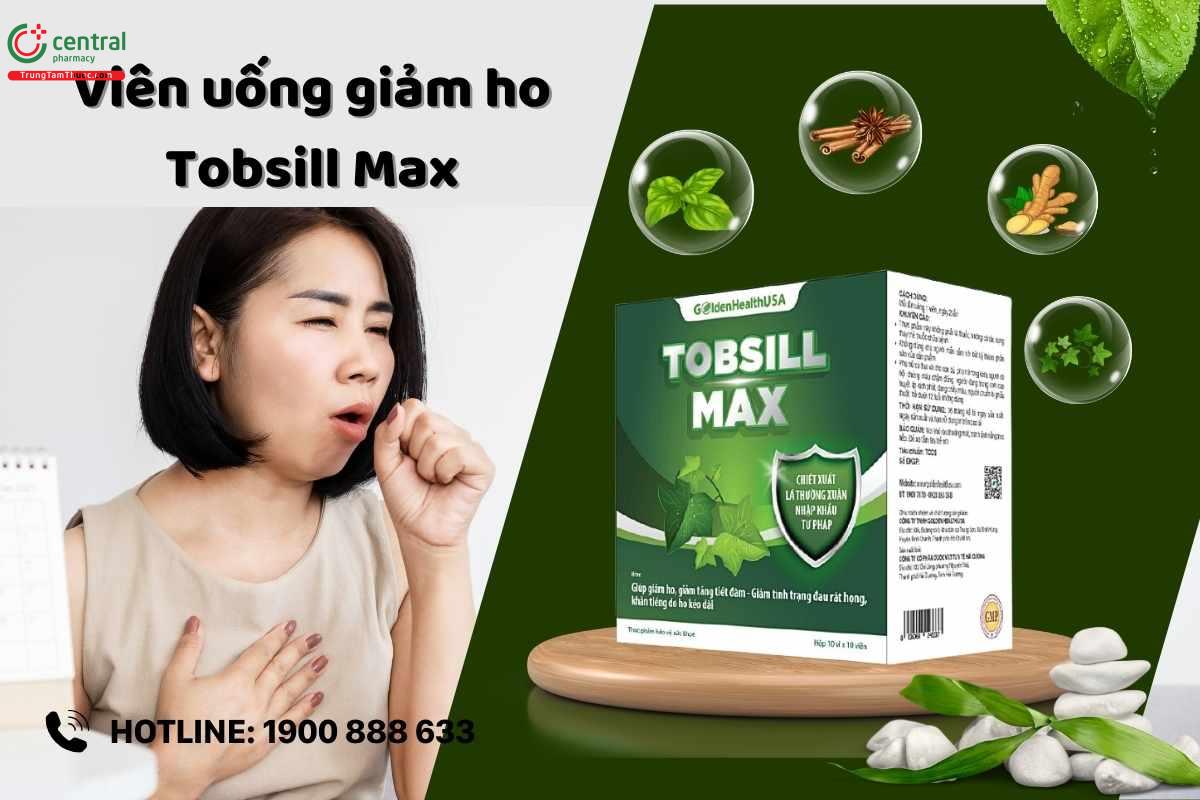 Thuốc Tobsill Max hộp 100 viên hỗ trợ giảm các triệu chứng cảm lạnh