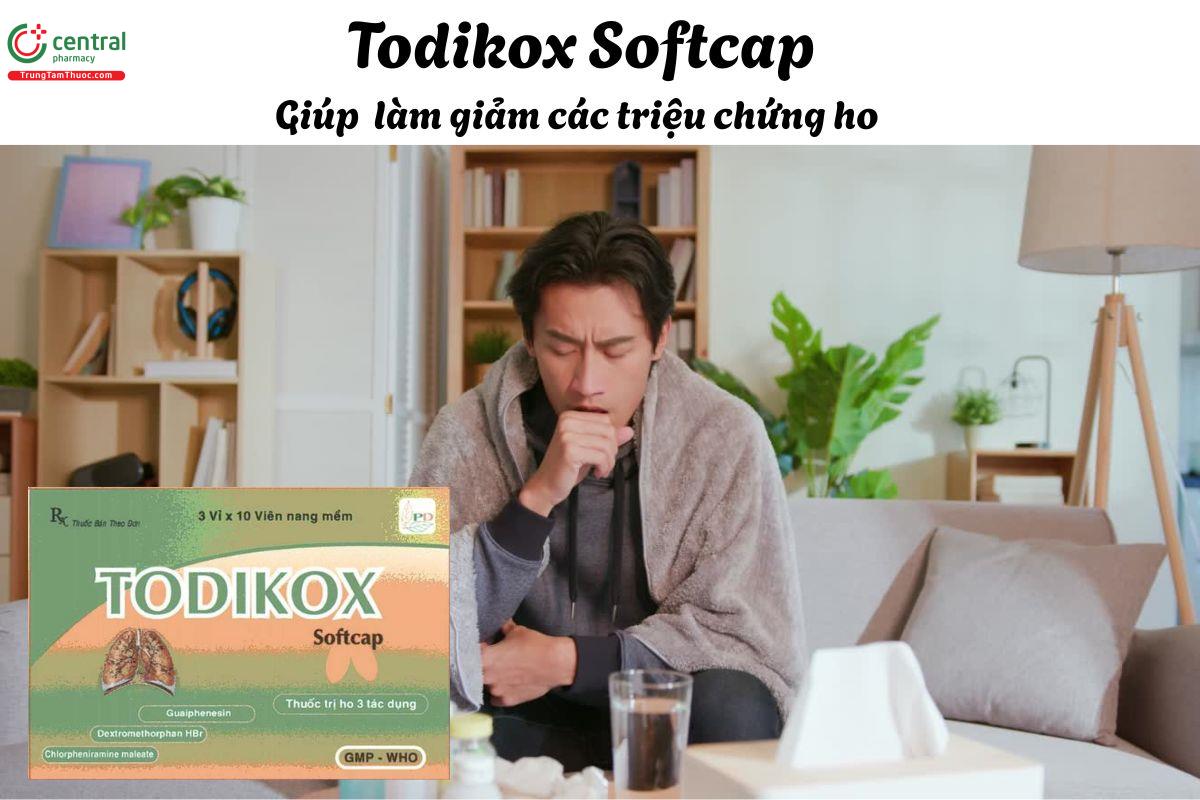 Thuốc Todikox Softcap - giảm các triệu chứng ho do nhiều nguyên nhân