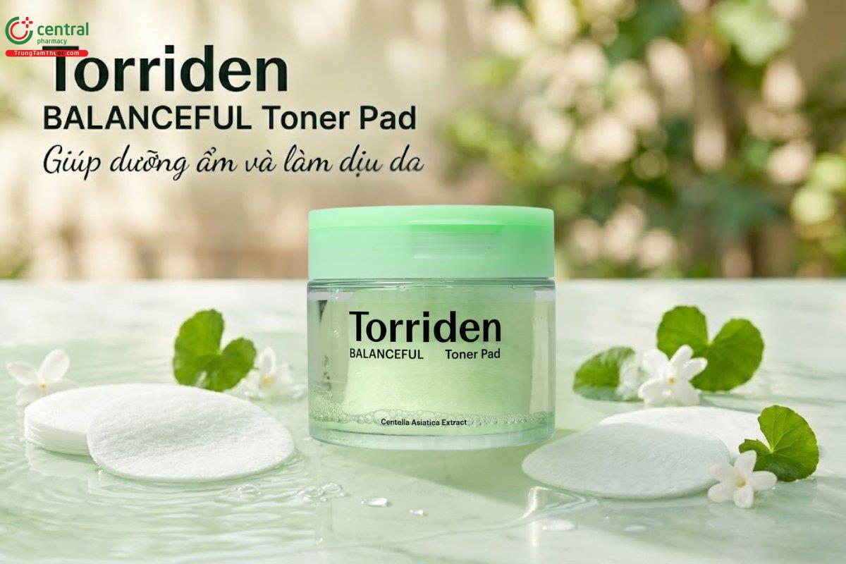 Torriden BALANCEFUL Toner Pad xanh lá cung cấp ẩm, làm dịu làn da