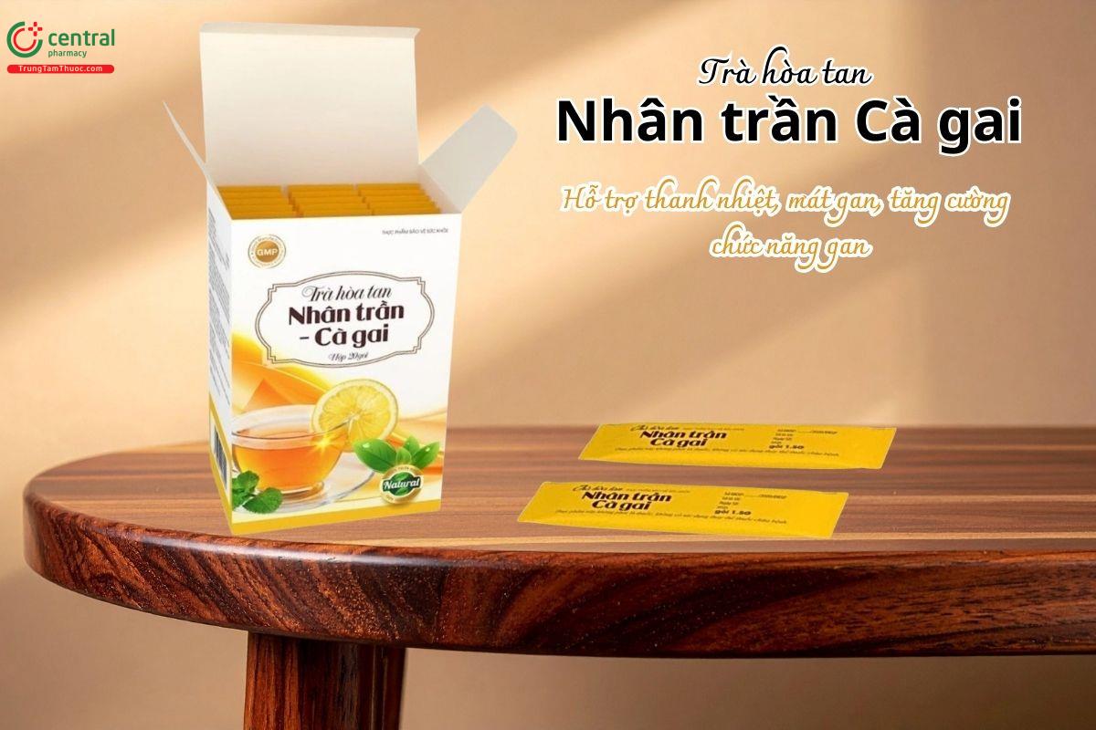 Trà hòa tan Nhân trần Cà gai hỗ trợ thanh nhiệt, mát gan, tăng cường chức năng gan