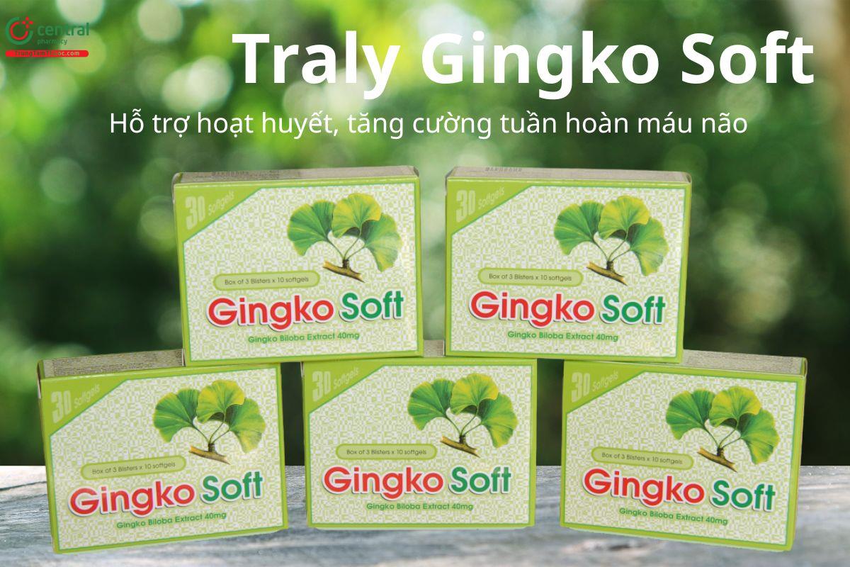 Thuốc Traly Gingko Soft - Giúp hoạt huyết, tăng cường tuần hoàn máu não
