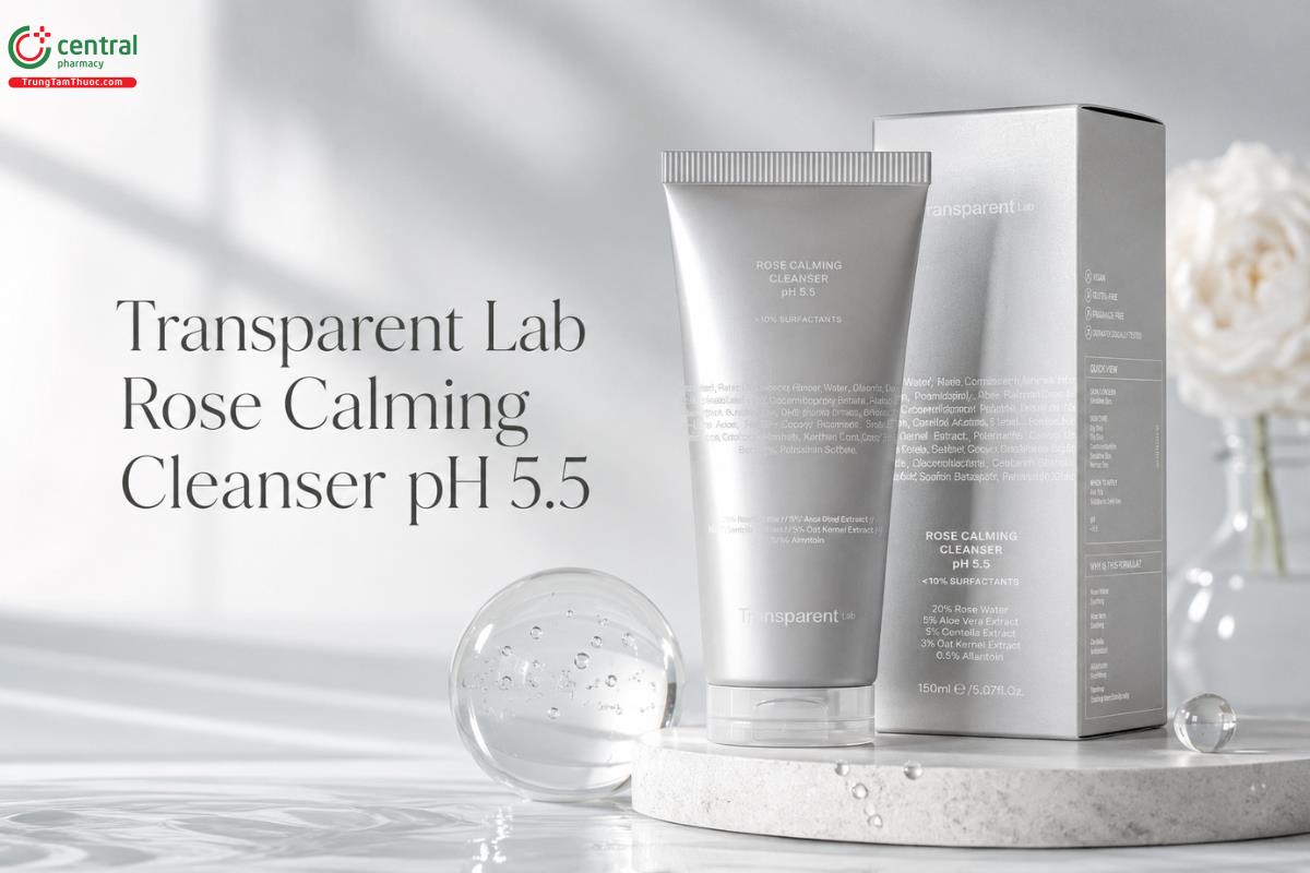 Sữa rửa mặt Transparent Lab Rose Calming Cleanser pH 5.5 150ml