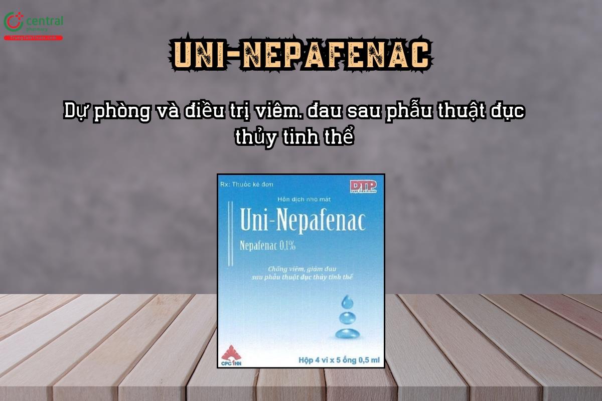 Dự phòng và điều trị viêm, đau sau phẫu thuật đục thủy tinh thể - Thuốc UNI
