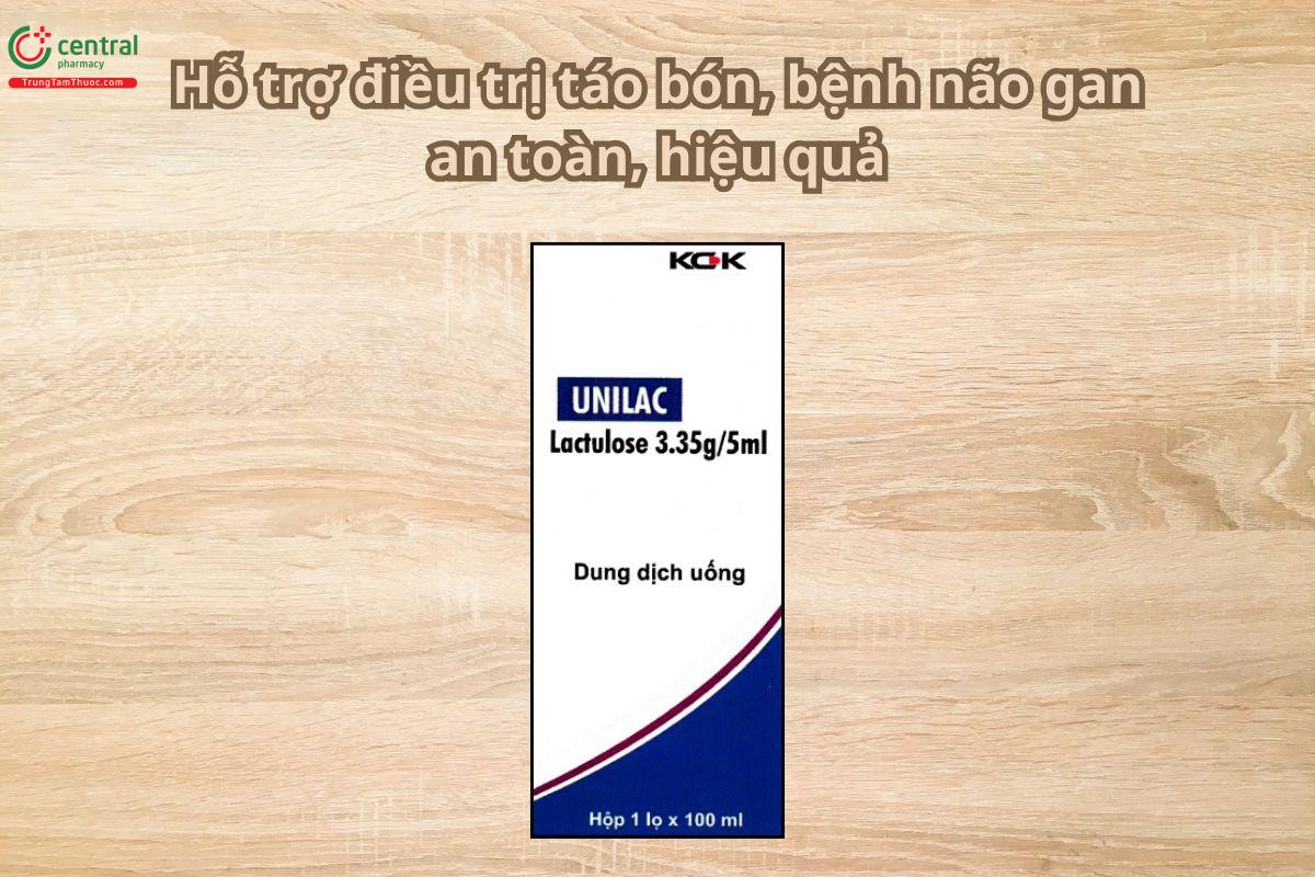 Thuốc Unilac Lactulose 3,35g/5ml điều trị táo bón, bệnh não gan