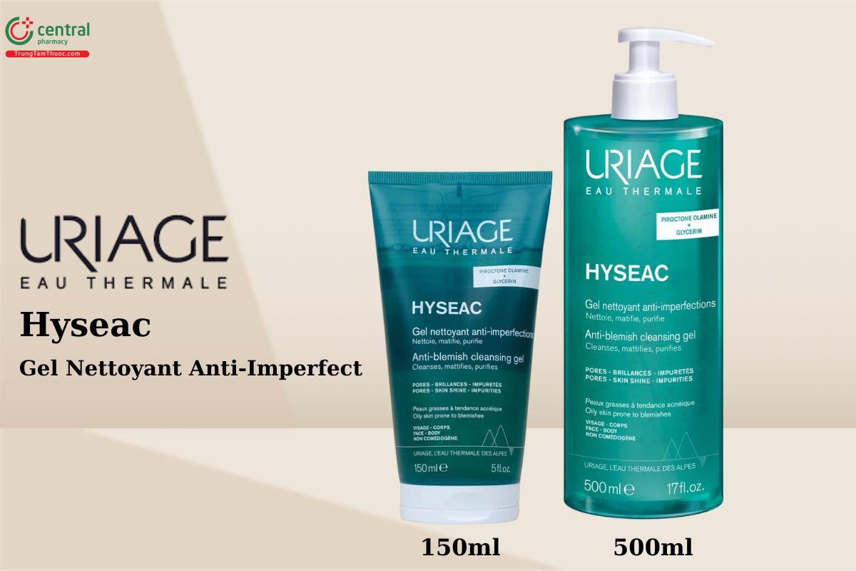 Uriage Hyseac Gel Nettoyant - các dạng đóng gói