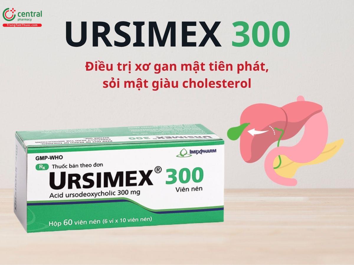 Ursimex 300 được chỉ định trong các bệnh lý gan mật