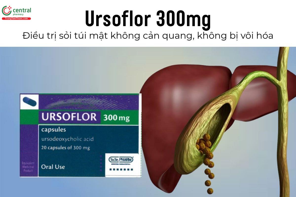 Thuốc Ursoflor 300mg - Điều trị sỏi túi mật không cản quang, không bị vôi hóa