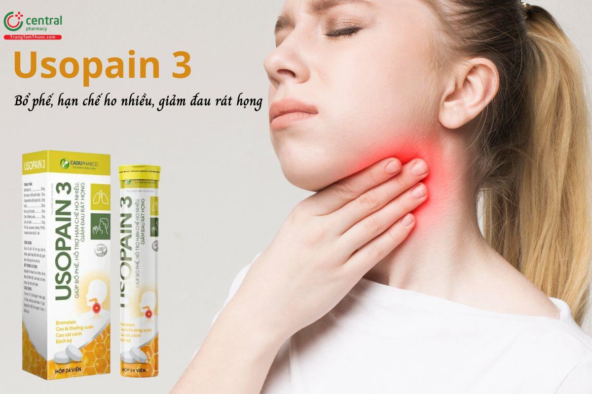 Viên ngậm Usopain 3 - Giúp bổ phế, hỗ trợ hạn chế ho nhiều