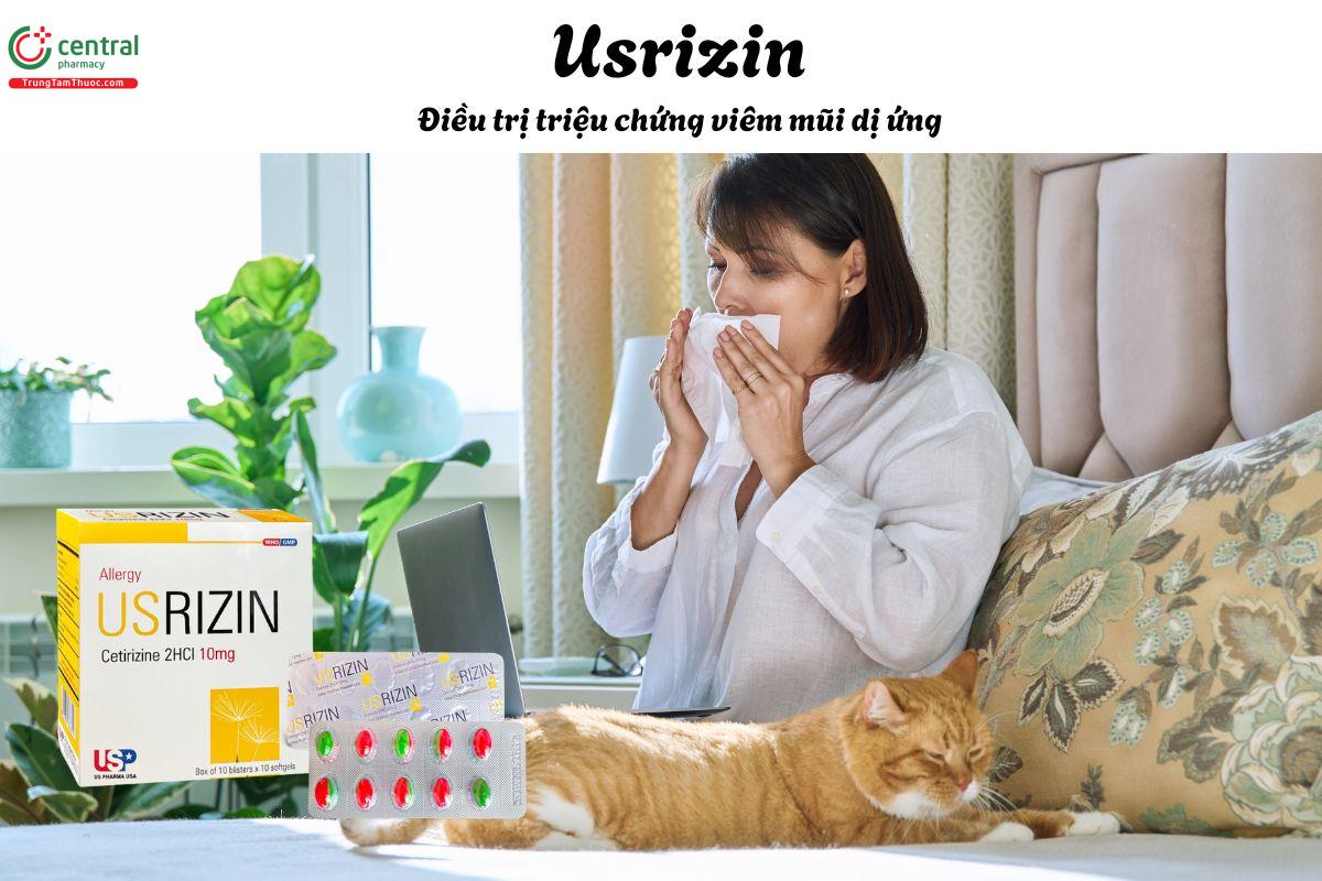 Thuốc Usrizin 10mg - Giảm triệu chứng viêm mũi dị ứng, mày đay vô căn