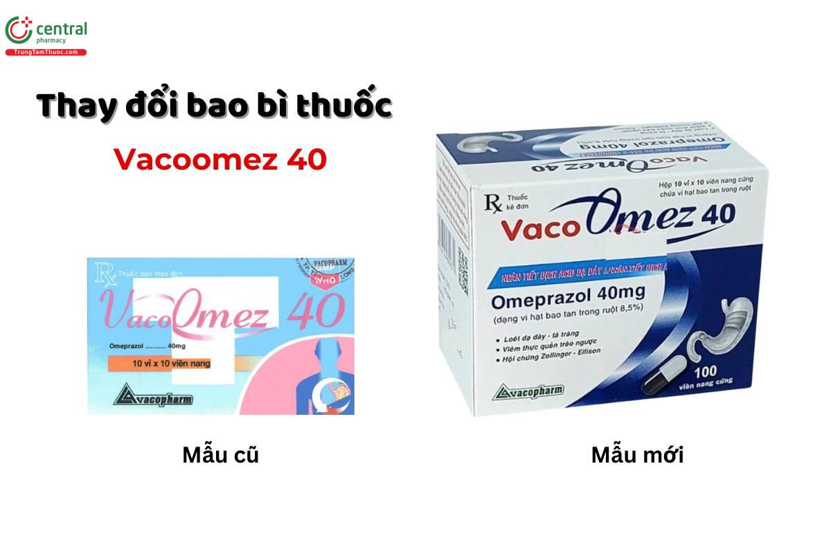 Thay đổi bao bì thuốc Vacoomez 40