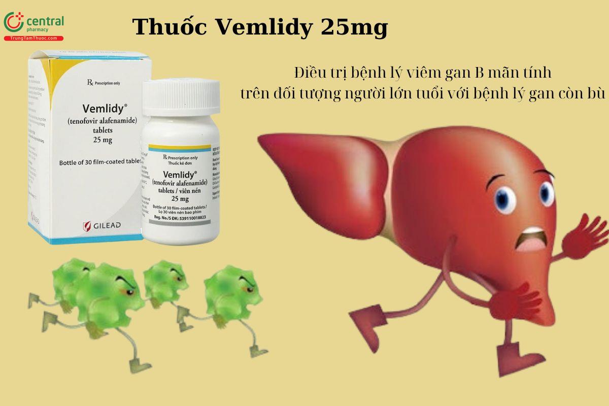 Chỉ định của thuốc Vemlidy 25mg