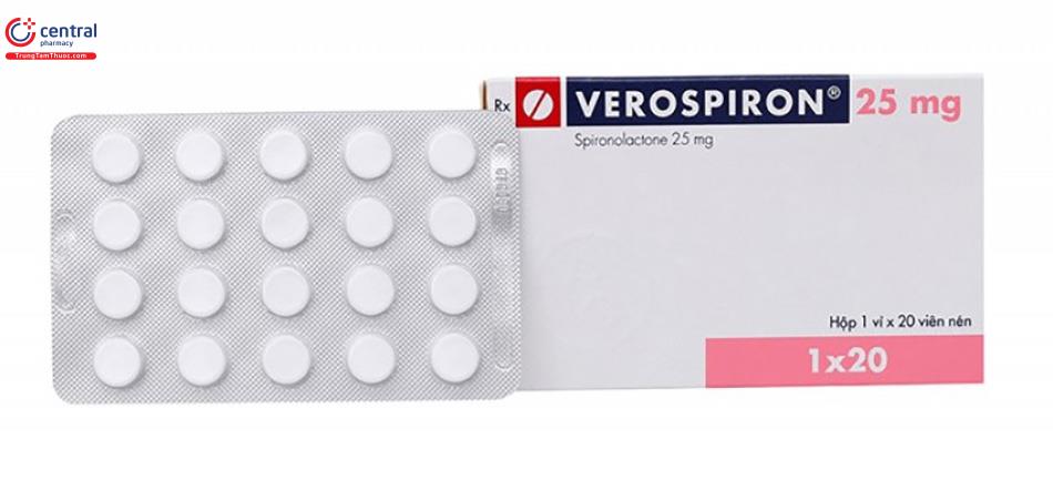 Thuốc lợi tiểu giữ kali Verospiron 25 mg
