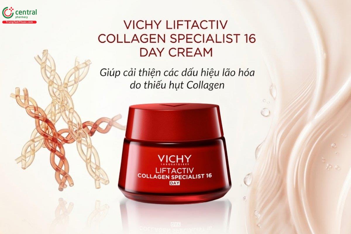 Kem dưỡng Vichy Liftactiv Collagen Specialist 16 Day Cream làm mờ nếp nhăn