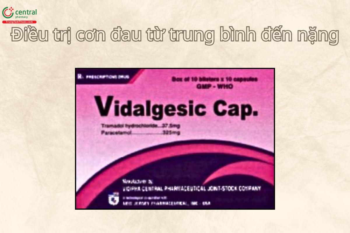 Thuốc Vidalgesic Cap dùng điều trị các cơn đau từ trung bình đến nặng