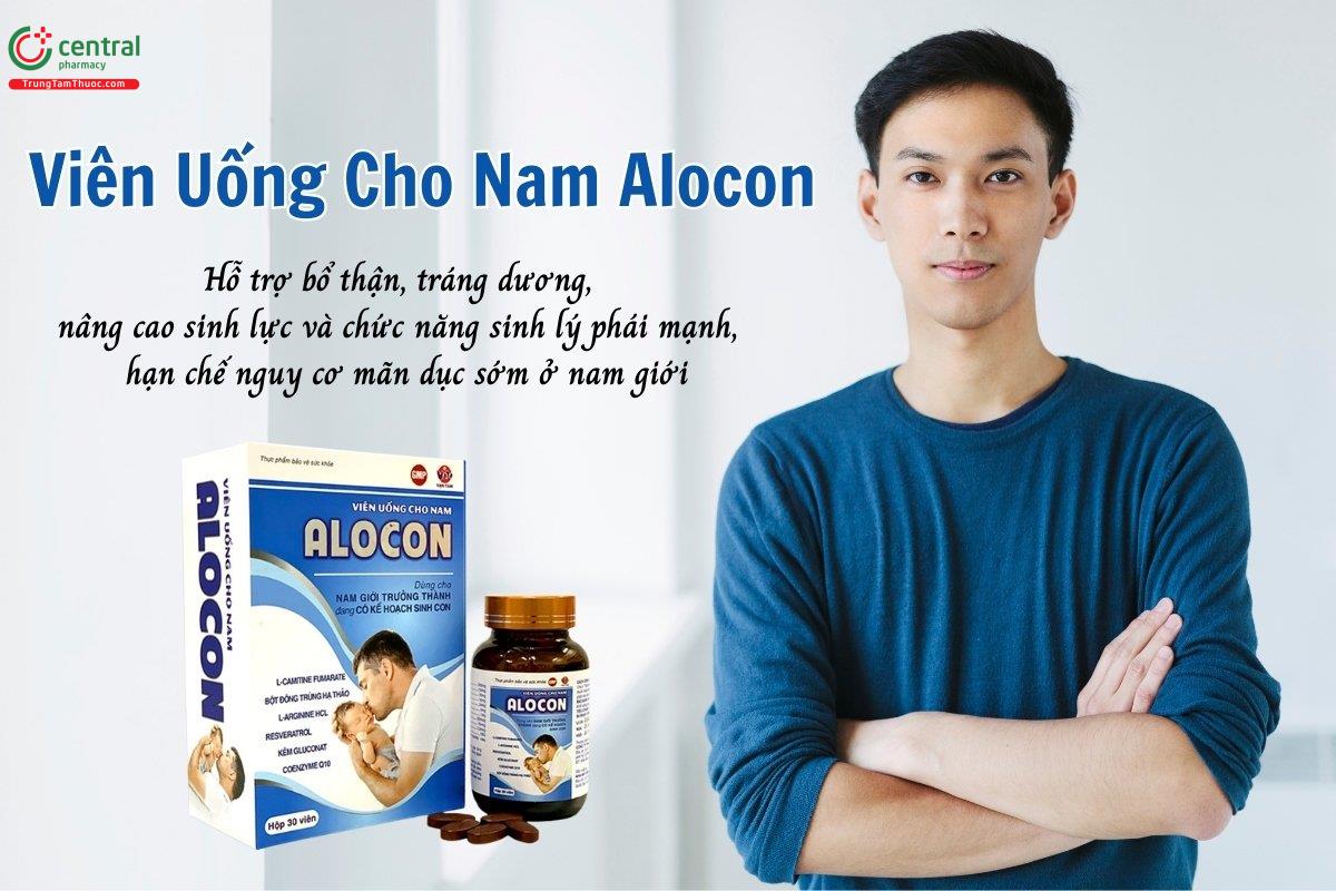 Viên Uống Cho Nam Alocon hỗ trợ bổ thận, tráng dương, nâng cao sinh lực và chức năng sinh lý phái mạnh