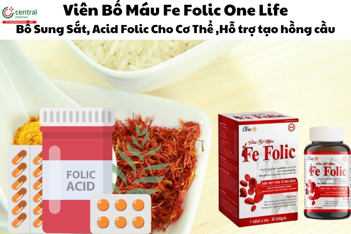 Viên Bổ Máu Fe Folic One Life - Giúp bổ sung sắt và acid folic