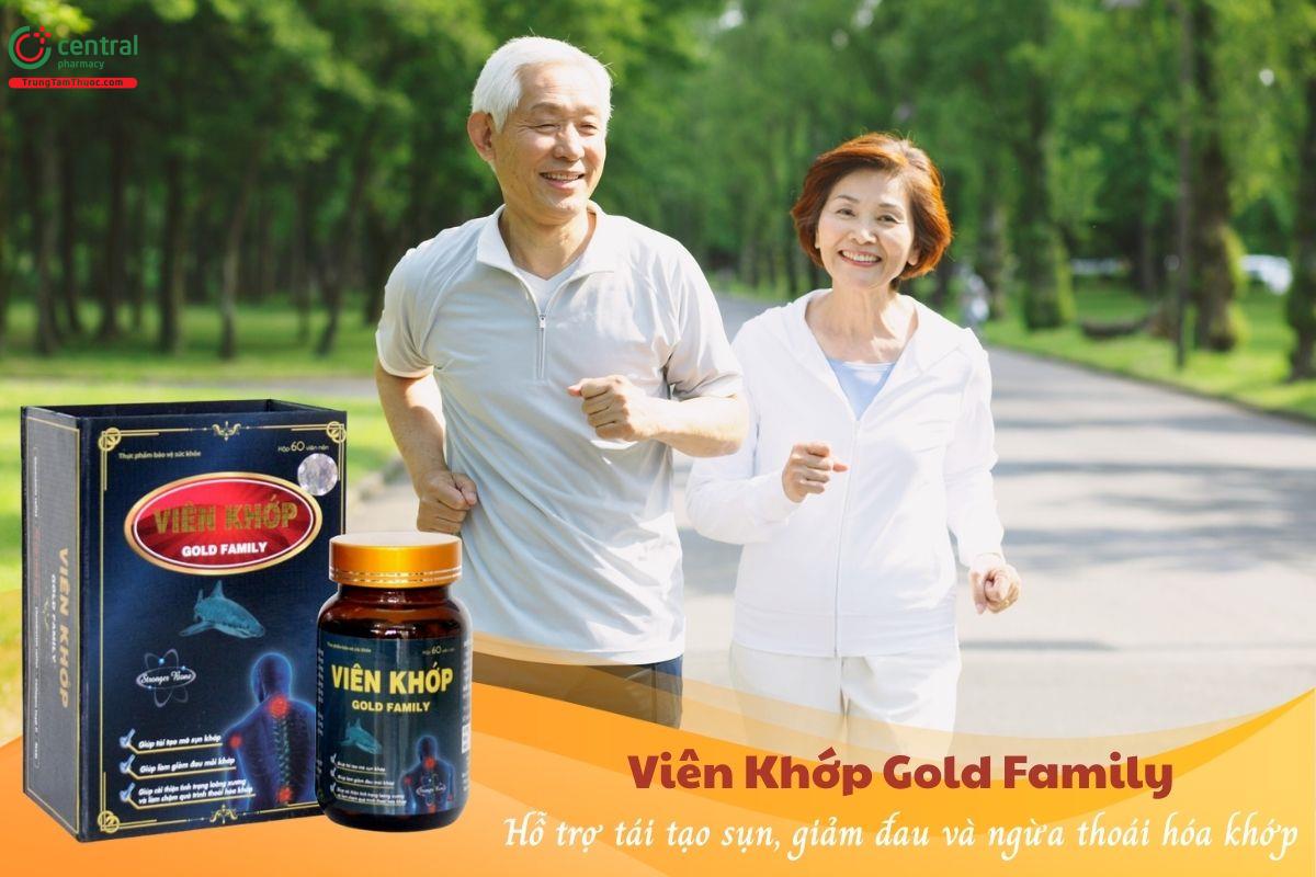 Viên Khớp Gold Family hỗ trợ tái tạo sụn, giảm đau và ngừa thoái hóa khớp.