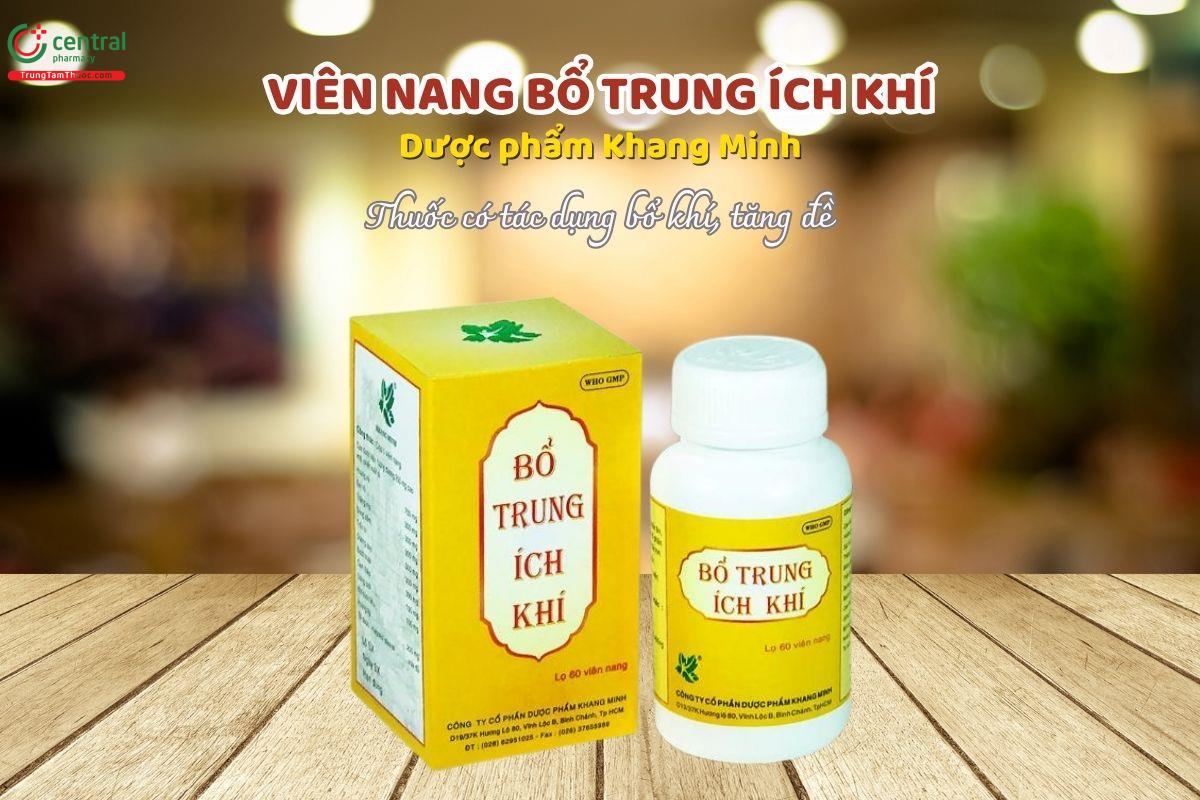 Viên nang Bổ trung ích khí Dược phẩm Khang Minh được sử dụng trong các trường hợp tỳ vị hư yếu, thường biểu hiện qua triệu chứng như mệt mỏi, ăn uống kém, đầy bụng.