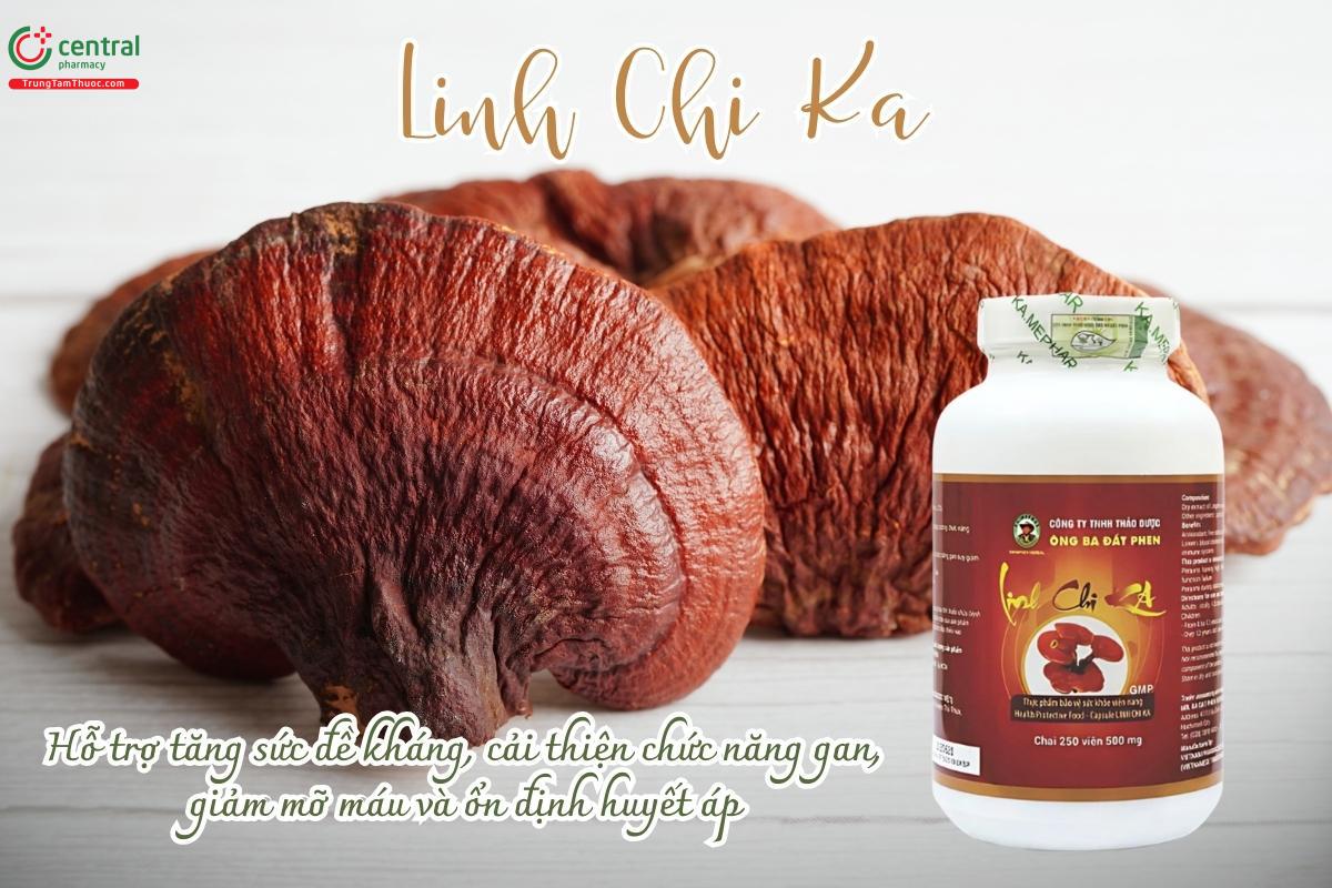 Viên nang Linh Chi KA hỗ trợ tăng sức đề kháng, cải thiện chức năng gan, giảm mỡ máu và ổn định huyết áp