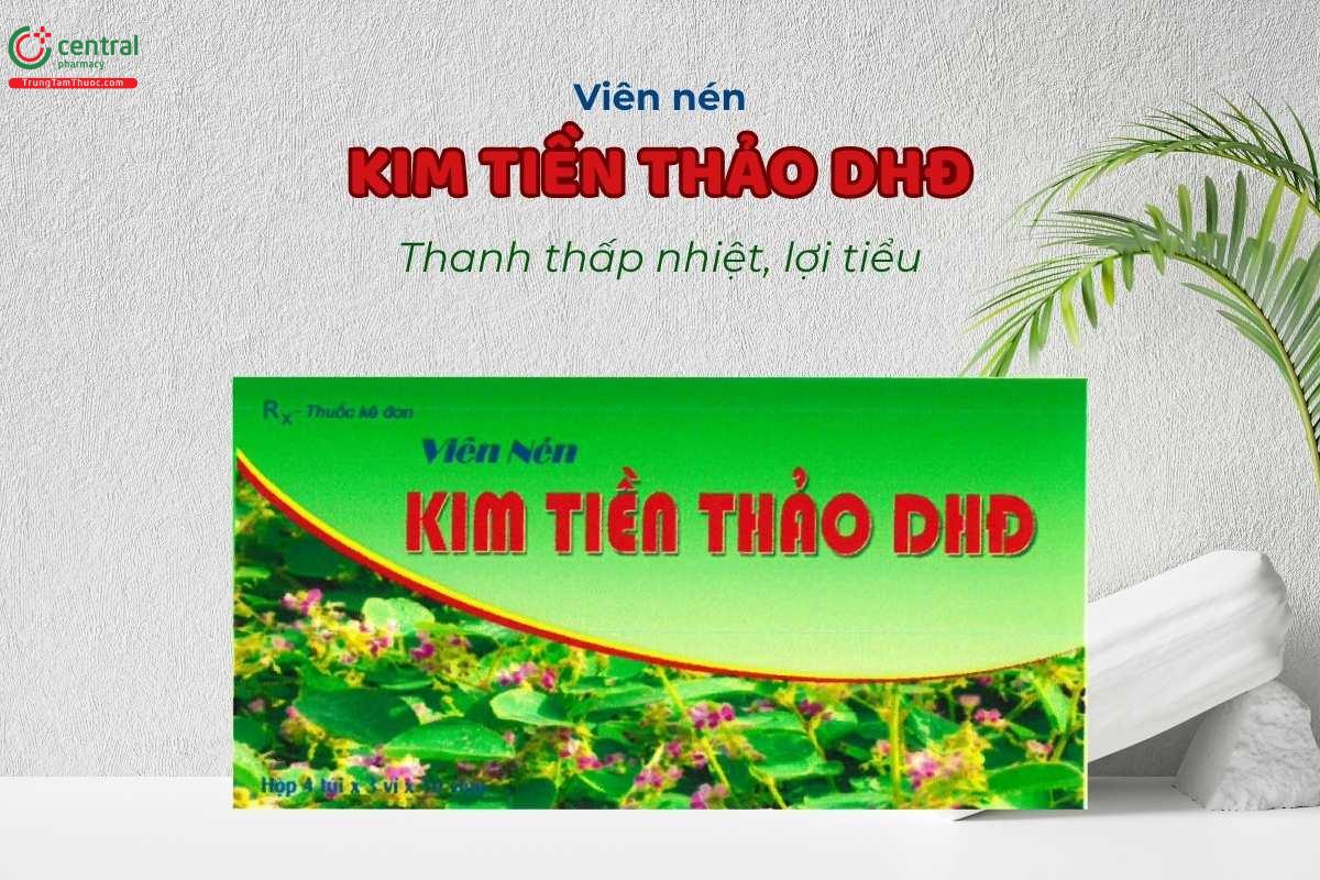 Viên nén Kim tiền thảo DHĐ Sử dụng cho các trường hợp mắc sỏi thận, sỏi đường tiết niệu, và sỏi mật, ngăn ngừa tái phát sau khi thực hiện tán sỏi hoặc phẫu thuật lấy sỏi.
