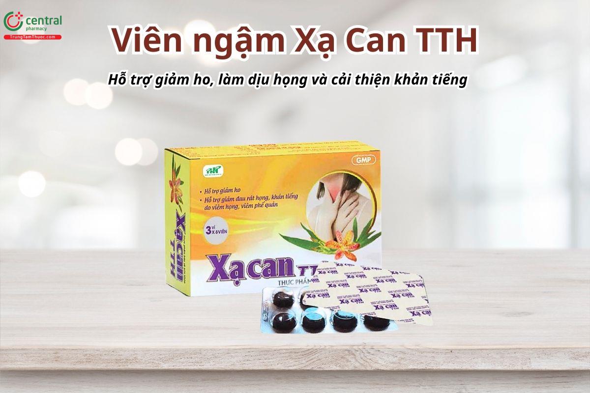 Viên ngậm Xạ Can TTH hỗ trợ giảm ho, làm dịu họng và cải thiện khản tiếng
