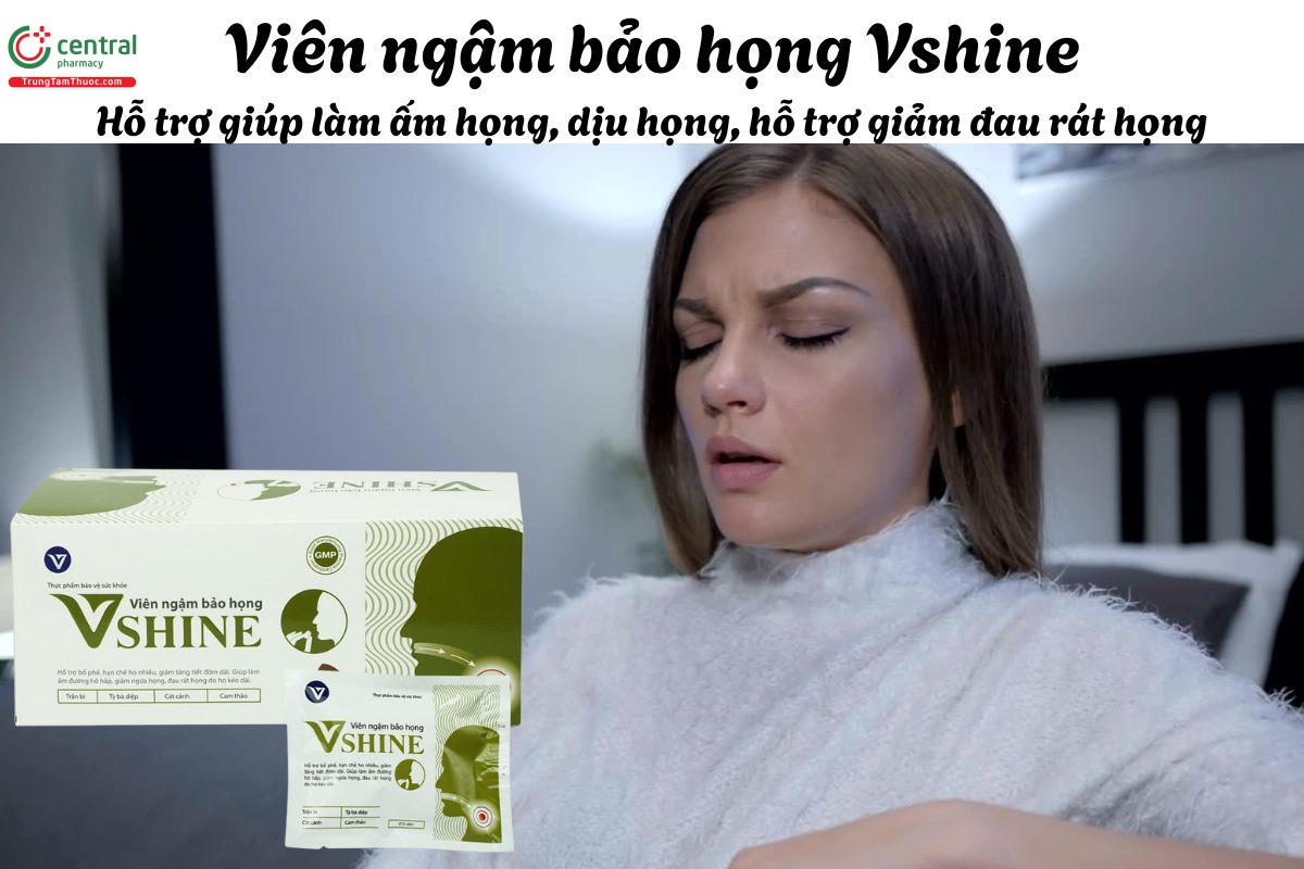 Viên Ngậm Bảo Họng Vshine - Giúp làm dịu cơn ho, giảm đờm
