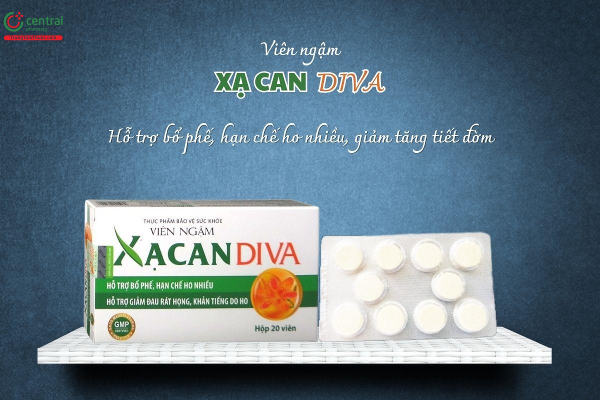 Viên ngậm Xạ can DIVA giúp làm dịu phế quản, hỗ trợ làm giảm tình trạng ho kéo dài, giảm tiết đờm, đồng thời làm dịu cảm giác đau rát cổ họng và khàn tiếng do ho.