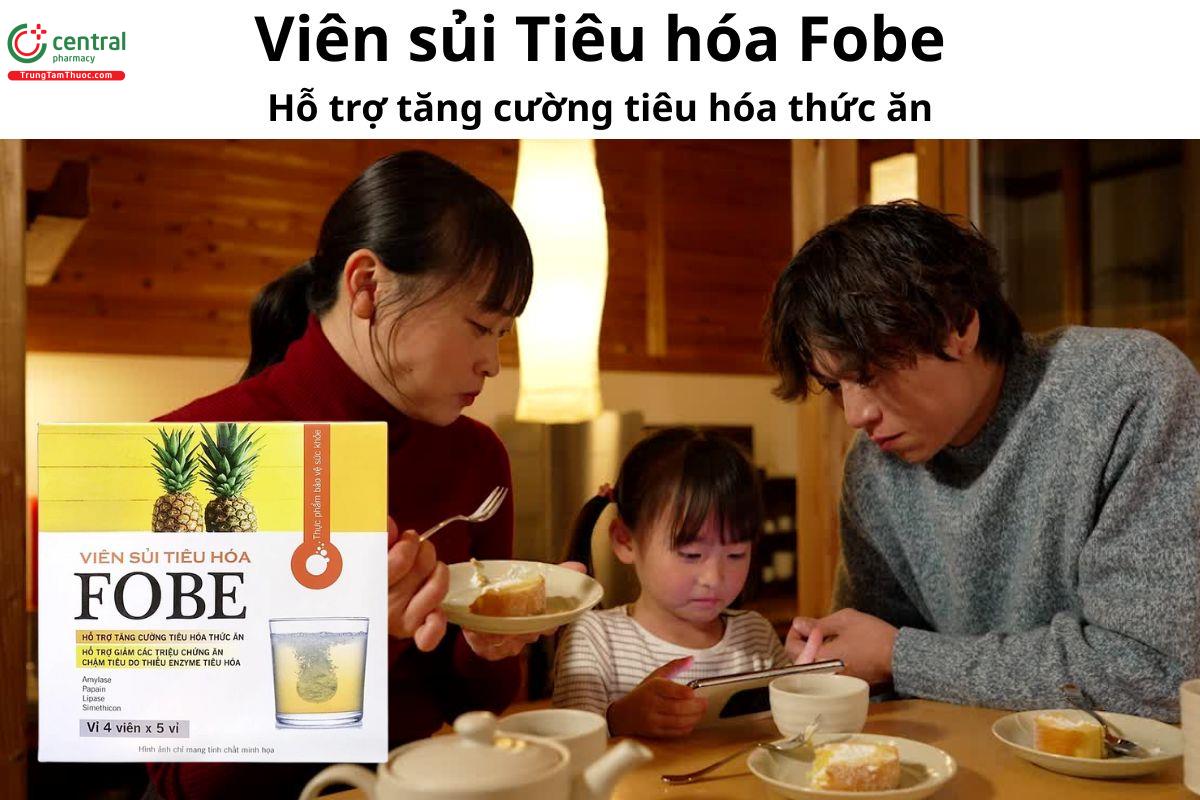 Viên sủi Tiêu hóa Fobe (Vị dứa) - Giúp quá trình tiêu hóa thức ăn