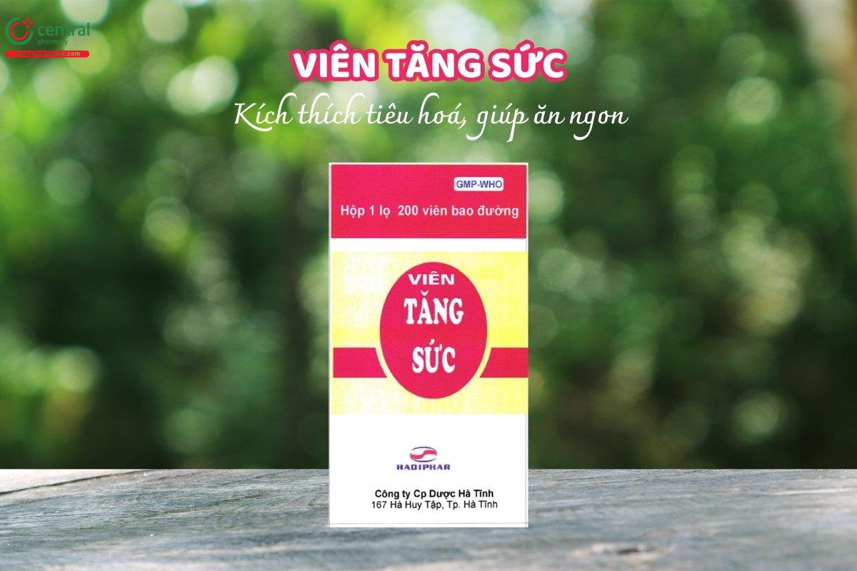 Viên tăng sức giúp cải thiện tiêu hoá và kích thích vị giác, giúp ăn uống ngon miệng hơn, dùng cho người cao tuổi, trẻ em chậm lớn, biếng ăn hoặc thiếu dinh dưỡng.