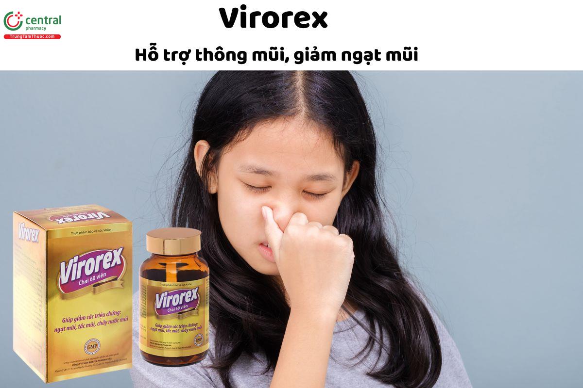 Virorex - Giúp thông thoáng đường thở, giảm ngạt mũi, khó thở