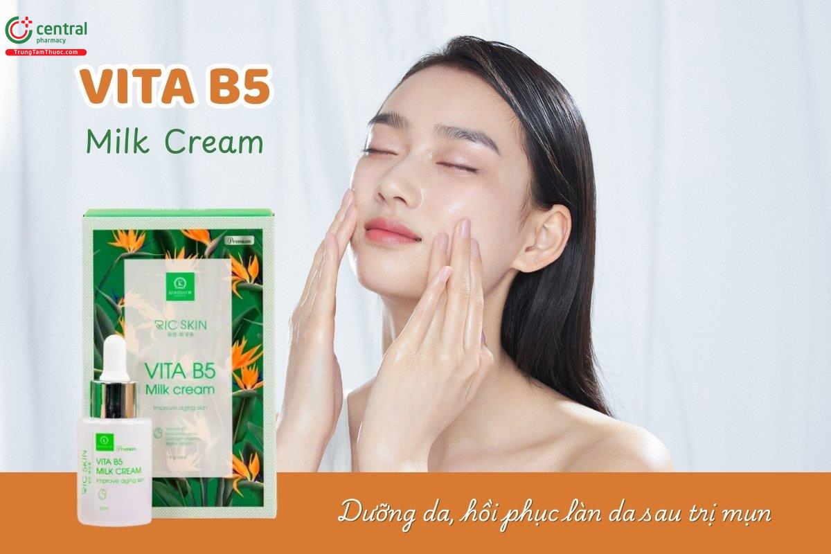 Ric Skin Vita B5 Milk Cream làm dịu da sau liệu trình, bổ sung các dưỡng chất
