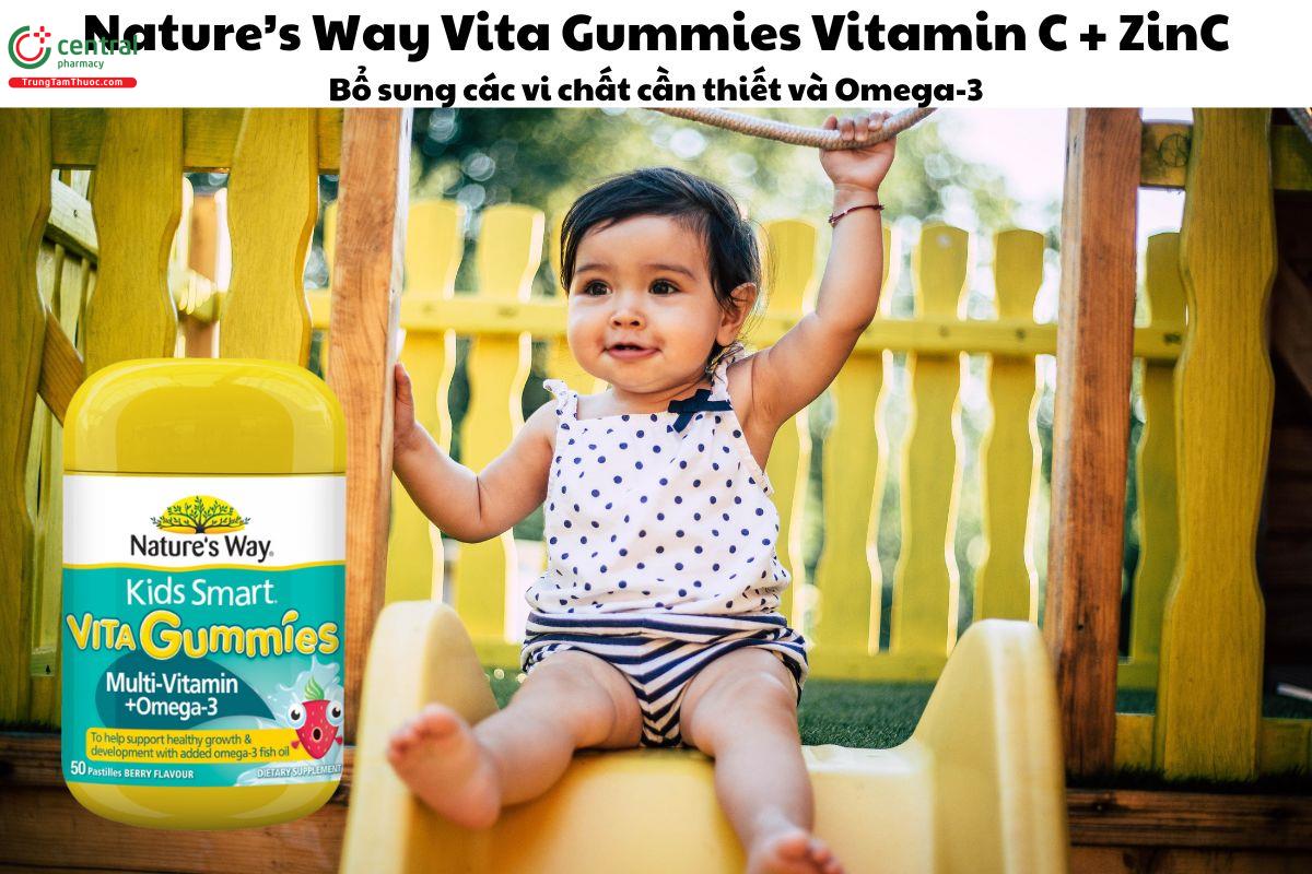 Nature’s Way Kids Smart Vita Gummies Multi-Vitamin + Omega-3 giúp bé khỏe