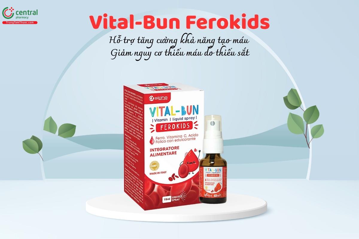 Vital-Bun Ferokids hỗ trợ tăng tạo máu, giảm thiếu máu do thiếu sắt