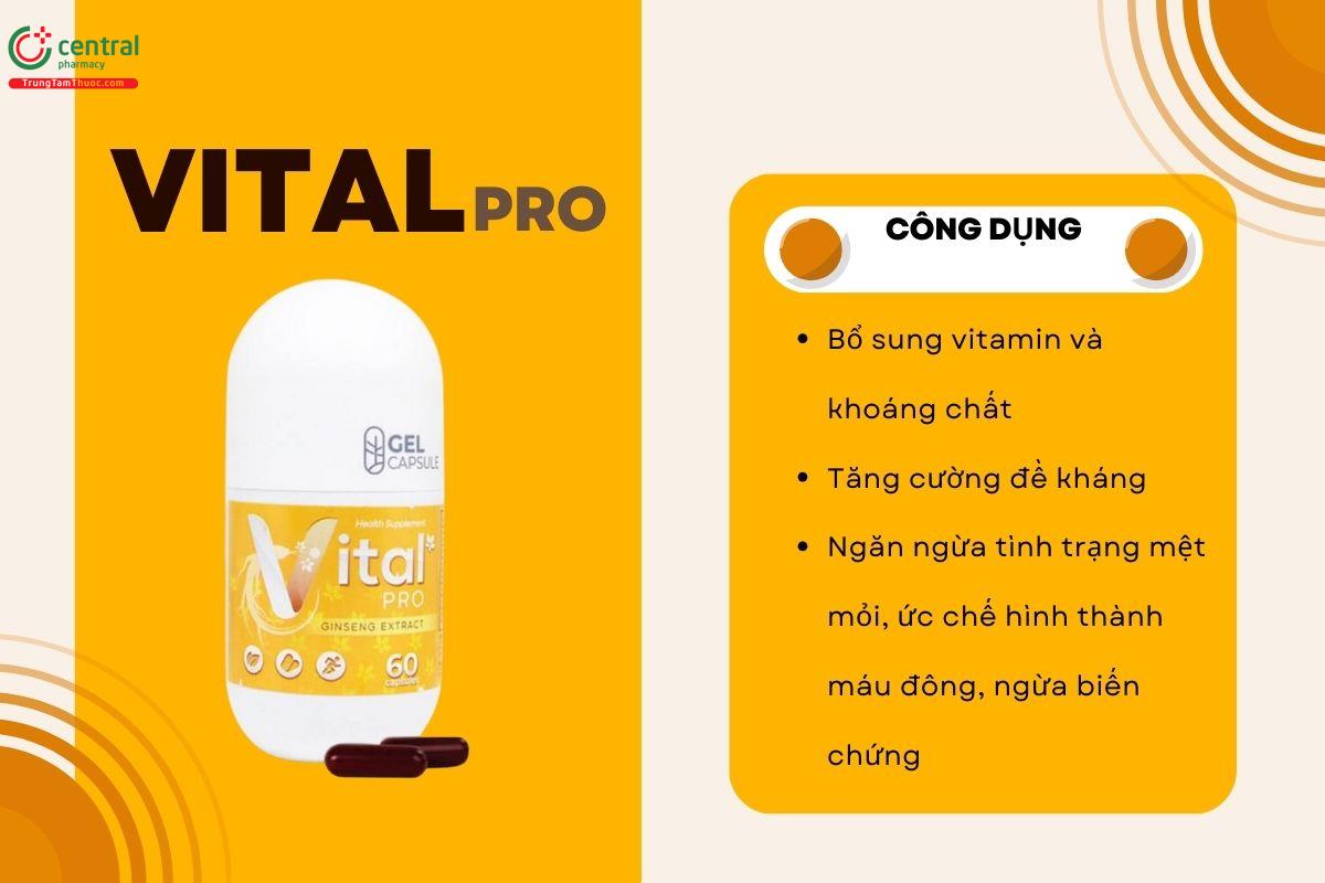 Vital Pro tăng cường đề kháng, giảm cảm giác mệt mỏi (Lọ 60 viên)